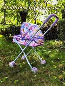 Foldable And Portable Stroller And Walker Toy, Made Of Breathable Fabric, Doll Can Make Sounds And Open/Close Eyes, Multiple Detachable Joints, Suitable For Bedroom And Living Room Use. An Eye-Catching Gift For Children On Holidays Or Birthdays, Suitable For Both Boys And Girls To Play Roleplay Games. - 彩色 - 查看 5