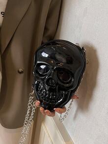 BAILEE Chiếc túi hình đầu lâu bằng silicon màu trơn, thời trang và độc đáo theo phong cách punk chủ đề Halloween này có khóa kéo và dây xích kim loại, phù hợp để nữ đeo chéo. Có thể dùng trong các bữa tiệc Halloween, phối cùng trang phục Halloween, hoặc làm quà tặng Halloween. Đây vừa là một chiếc ví chủ đề Halloween, vừa là sự lựa chọn hoàn hảo cho thời trang Halloween và phong cách Gothic, trở thành món quà Halloween tuyệt vời nhất dành cho phái nữ, kết hợp hoàn hảo với trang phục Halloween. - màu đen - Xem 6