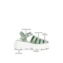 Rag Company Zurie Chunky Gladiator Sandals -  Green