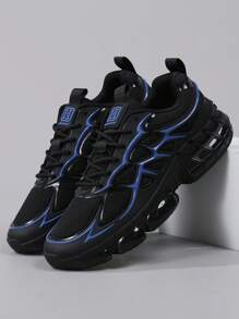 Men's Low-Top Sneakers, Casual Running Shoes, Jogging Shoes, Walking Shoes, Fashionable Gradient Red Footwear, Tennis Shoes, Streetwear - Blue - View 3