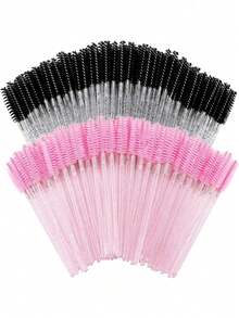 200pcs/100pcs/50pcs/10pcs Disposable Mascara Wands Eyelash Brush Spoolies For Eyelash Cleaning Eyebrow Crystal Shine Eyelashes Brushes Lash Extensions Makeup Tool - Pink - View 13