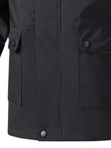 Men's Slogan Graphic Pocket Hooded Casual Sports Jacket