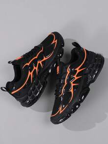 Men's Low-Top Sneakers, Casual Running Shoes, Jogging Shoes, Walking Shoes, Fashionable Gradient Red Footwear, Tennis Shoes, Streetwear - Orange - View 5