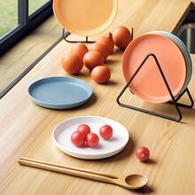 5/10pcs 5.9 Inch (Approx. 15cm) Appetizer Plates, Lightweight PP Dishware, Durable Reusable Plastic Plates/Trays For Salad, Dessert, Cake, Suitable For Graduation/Birthday/Singles Party, Wedding, Outdoor Picnic, Kitchen, Dorm, Microwave And Dishwasher Friendly,School Supplies - Multicolor - View 2