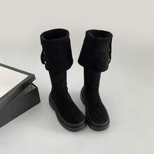 Women Over-The-Knee Boots - Khaki (thin Fleece) - View 7
