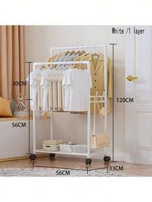 1pc Multi-Layer Adjustable Clothes Drying Rack With Multifunctional Coat Hanger & Shoe Storage Organizer, Portable Garment Stand For Bedroom Balcony Laundry Room, Heavy Duty Hanging Rack For Drying Clothes Storing Shoes Accessories Home Organization Space Saving Closet Solution - Multicolor - View 4