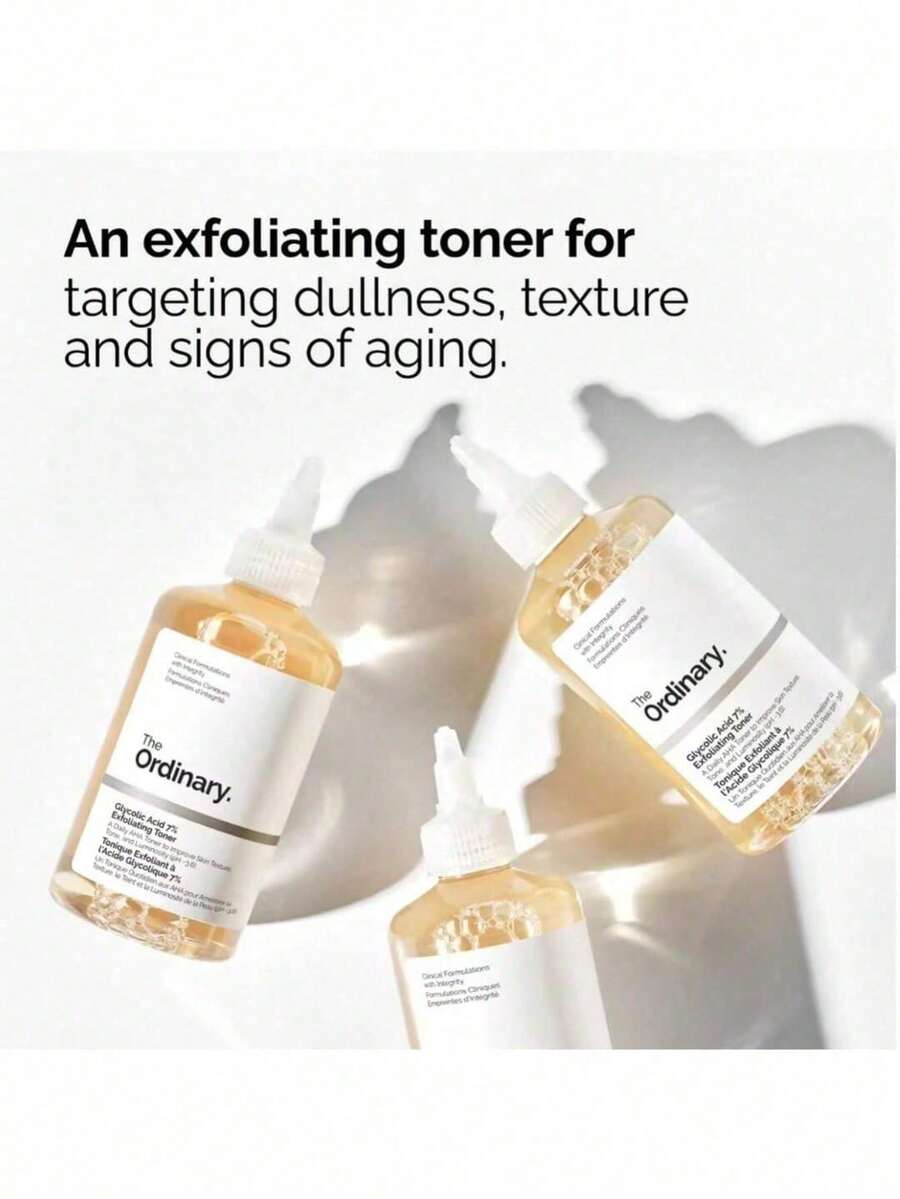 Tónico facial Glycolic Acid 7% The Ordinary 240ml piel mixta/normal exfoliante químico suave mejora textura limpia poros aporta luminosidad rutina belleza vegano uso diario - Toner - Ver 1