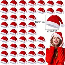 10-100pcs Non-Woven Santa Claus Hats, Adult Christmas Hats, Christmas New Year Party Holiday Decorations, PP Material, Machine Washable, Feather-Free, Suitable For Home Kitchen Party Supplies Home Decor Christmas Decorations Room Decor Winter