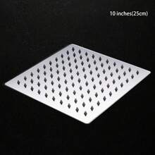 1pc Fixed Shower Head, Stainless Steel Material, Square Rainfall Style Shower Head, 6/8/10 Inch High Pressure Bathroom Rainfall Shower Head, Bathroom Accessories - Mirror Color - View 13