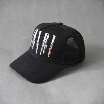 Classic Letter Trucker Hats High Street Hip Hop Black Star Baseball Cap Casual Outdoor Mesh Adjustable Dad Hat For Men