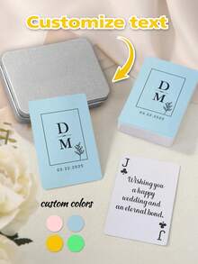 Libro de visitas personalizado con cartas de naipes, alternativa al libro de invitados de boda, libro de firmas de boda, tarjeta de fiesta de compromiso, regalo de boda personalizado - Multicolor - Ver 3