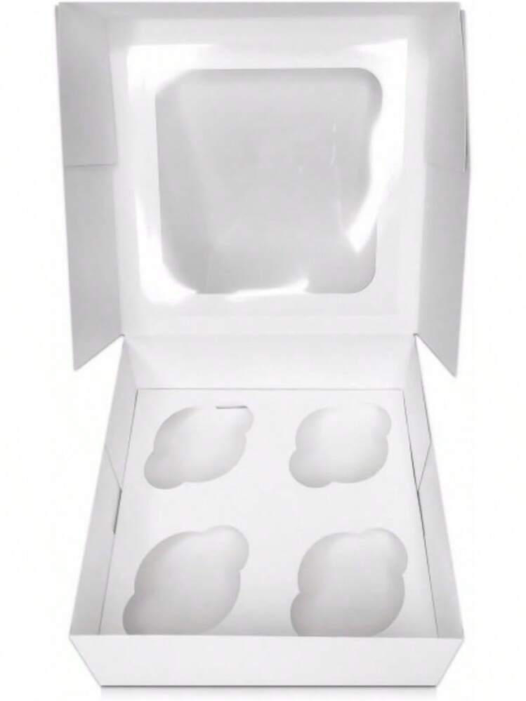 25 X White Cupcake Boxes - 4 Holes - 1 - View 2