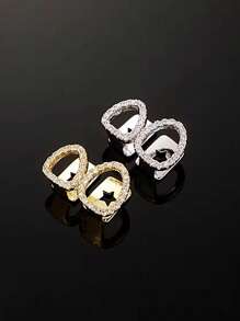 1 Set Unisex Hollow Gold & Silver Tooth Grillz, Suitable For Nightclub, Halloween, Christmas Wear - Multicolor - View 5