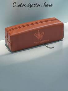 1pc Customized Leather Pencil Case, Personalized Storage Pouch (With Random Zipper Pulls), Waterproof & Stain-Resistant, Can Be Customized According To Your Unique Design (Photo, Name, Illustration), Lightweight & Portable Zipper Makeup Bag, Pencil Case, Classic Style Pencil Box, Suitable For School/Students/Back To School Season, Unisex - Multicolor - View 21