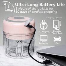 Mini Picadora De Ajo Eléctrica Portátil Molinillo De Grado Alimenticio De Acero Inoxidable - Rosa - Ver 6