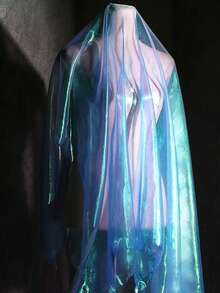 1 件，50 厘米 * 150 厘米全息渐变欧根纱面料，彩虹色网眼面料，适用于连衣裙、DIY 工艺品、角色扮演、舞台装饰 - 彩色 - 查看 3