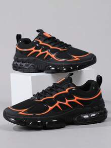 Men's Low-Top Sneakers, Casual Running Shoes, Jogging Shoes, Walking Shoes, Fashionable Gradient Red Footwear, Tennis Shoes, Streetwear - Orange - View 2