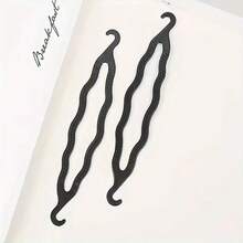 神奇发髻造型器，两件套 - 轻松打造卷发造型，无需加热即可卷发和编发，耐用美发配件，适用于沙龙和家庭，节省时间，适合所有发质，美发工具，美发用品，旅行必备，旅行，理发师，发型师，理发师配件，情人节，美发用品，发型师，理发店，沙龙，度假必备，美发产品，理发店，情人节礼物，女士旅行必备，发型师工具 - 黑色 - 查看 6