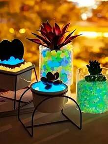 1200颗夜光鹅卵石，夜光岩石，发光石，花园配件，微景观鱼缸装饰，户外露台草坪庭院套装，鹅卵石花瓶填充物，夜光花园鹅卵石，用于庭院和走道装饰，DIY装饰发光石，户外小径，花园，游泳池，DIY工艺品，水族箱装饰，花盆和鱼缸 - 彩色 - 查看 2