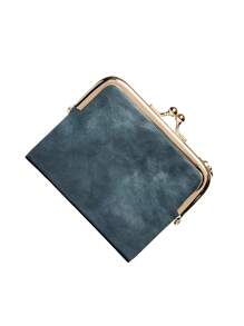 MIYIN Portefeuille vintage pliant pour femmes, porte-monnaie avec fermeture éclair et fermoir à baiser. Petit portefeuille mignon, porte-monnaie, porte-monnaie de poche, porte-monnaie de femme, porte-monnaie d'automne