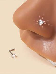 2 件/3 件时尚简约个性化心形锆石不锈钢女士魅力鼻环/鼻钉，派对礼物，鼻环/鼻圈/女士穿孔/鼻钉套装，女士珠宝礼物