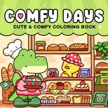 1pc Cozy Friends Cute Comfy 42 Page Cozy Coloring Book [Cute] Kid Graffiti Painting Book Featuring Adorable Creatures Painting Book Montessori Drawing Toys Creative Gift .Easy To Color With Lines Coloring Book.