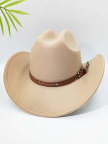 1 buc. Pălărie de cowboy unisex retro western, potrivită pentru bărbați și femei, design sofisticat cu cataramă, ideală pentru activități casual, în aer liber, petreceri, baruri, ciclism, drumeții și sărbători - Stil clasic - Vizualizare 9