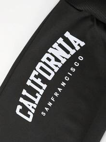 Men's California Print Jogger Pants - Casual Drawstring Waist Printed Leisure Pants, Fashionable Men's Casual Trousers