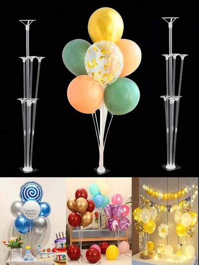 8 Sets Balloon Arch Stand Kits, Include Table Balloon Stand & Self-Adhesive Base, Balloon Column Stand, Balloon Accessories, For Birthday Party, Wedding Anniversary , For Halloween, Christmas, Balloon Decoration(Balloons Not Included) Christmas Decorations For Home