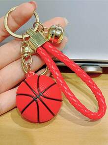 1 pieza Colgante de baloncesto, llavero con accesorio de baloncesto de goma suave y creativa, regalo de accesorios para coche, accesorios góticos lindos de Y2K, accesorios de Halloween, accesorios de Día del Maestro, cordones de identificación, accesorios de coche, adornos de bolso, accesorios navideños para coche, ideas de regalo para amigos y hermanas