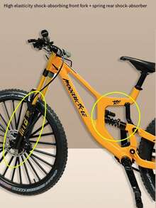 Upgraded Dual Shock Absorber Alloy Downhill Soft Tail Mountain Bike, Unisex Mountain Bike Model Ornament