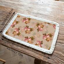 1/4/6 pièces Nappes de table en lin à franges, sets de table imprimés lavables, tapis de protection de surface, nappes de table d'intérieur et d'extérieur, convient pour les fêtes, la décoration de cuisine