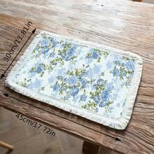 1/4/6 pièces Nappes de table en lin à franges, sets de table imprimés lavables, tapis de protection de surface, nappes de table d'intérieur et d'extérieur, convient pour les fêtes, la décoration de cuisine