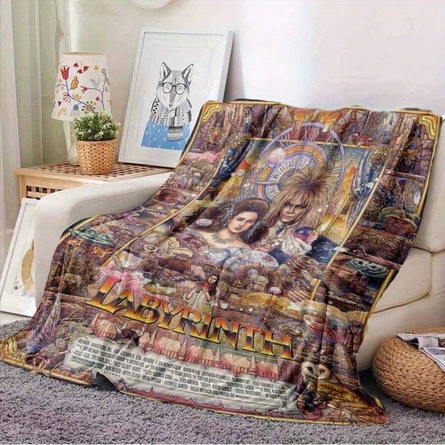 Maze Movie Theme Flannel Blanket - Extra Large, Soft & Comfortable, Polyester Blend, All Season, Machine Washable, Great For Bed, Sofa, Travel, Camping, Nap, Unique Gift Idea, Maze Movie Blanket | Modern Design | Polyester Blend, Maze Movie