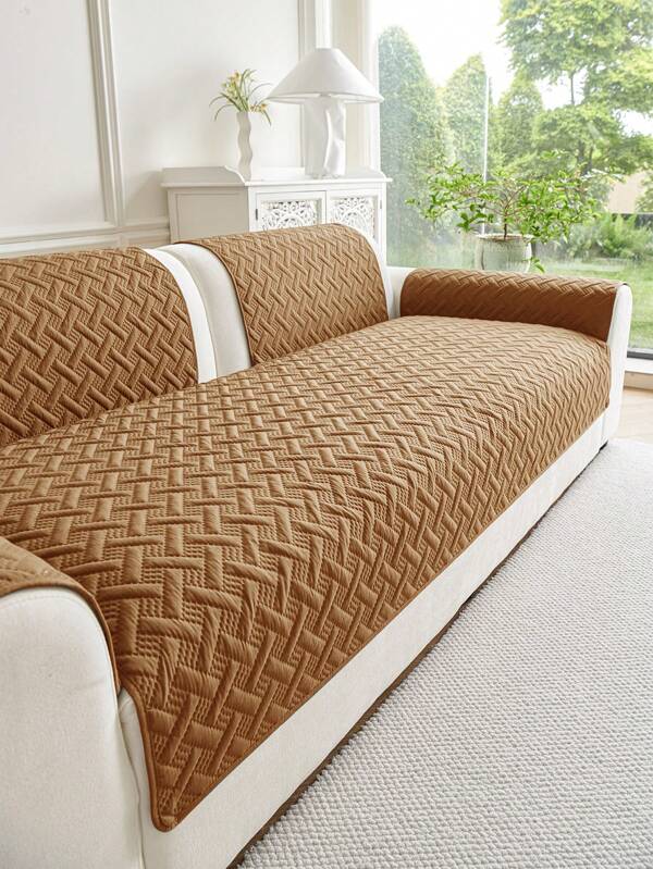 1pc Sofa Mat, Four Seasons Universal Solid Color, Anti Pet Scratch Sofa Protection Mat, Pet Friend Sofa Cover Sofa Mat, Bedroom Office Living Room Furniture Protection Cover Home Decoration (Pillowcases, Backrests, And Gloves Need To Be Purchased Separately)