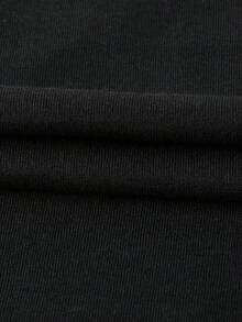 Camiseta blanca de cuello redondo - Negro - Ver 3