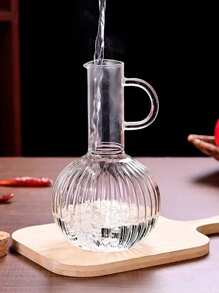 1Pc 360/700ml Transparent Glass Oil Bottle With Lid Handle Heat-Resistant Soy Vinegar Sauce Oil Container