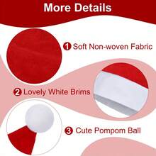 10-100pcs Non-Woven Santa Claus Hats, Adult Christmas Hats, Christmas New Year Party Holiday Decorations, PP Material, Machine Washable, Feather-Free, Suitable For Home Kitchen Party Supplies Home Decor Christmas Decorations Room Decor Winter
