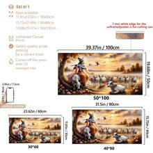 1 幅水彩画布长笛领主艺术印刷品，复古乡村宗教主题墙饰，适用于家庭办公室、客厅、卧室、餐厅动物，带画框的墙壁艺术 - 彩色 - 查看 5