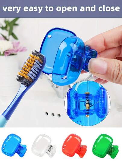 Étui de protection portable pour tête de brosse à dents avec clip, étui de protection pour brosse à dents, étuis de protection portables et hygiéniques pour brosses électriques et manuelles, accessoires de salle de bain pour la famille, les voyages d'affaires et l'utilisation quotidienne et extérieure