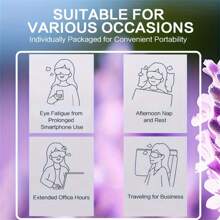 50片/30片/20片/1片装薰衣草蒸汽眼罩，缓解眼疲劳，改善睡眠质量，自发热睡眠眼罩，一次性温热眼罩，舒缓眼周肌肤，消除黑眼圈，恒温控制，超长加热 - 紫色 - 查看 6