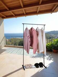 1 pieza Percha de ropa de una sola barra, percha multifuncional para colgar y exhibir ropa, percha portátil, percha de almacenamiento, decoración del hogar para el dormitorio, secadora de balcón. Percha autoportante ahorradora de espacio - Fácil de ensamblar, adecuada para secadora de lavandería interior/exterior de balcón