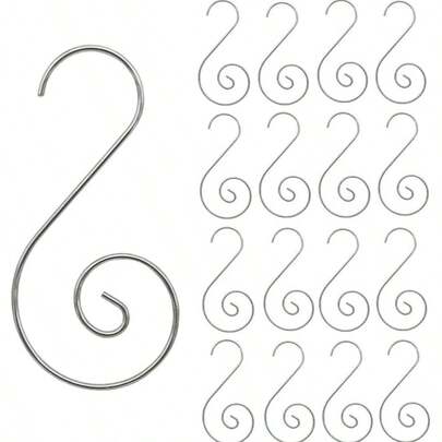 100 piezas de ganchos de acero inoxidable para decoración navideña - Ideales para decoraciones de árbol
