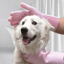 1件/1双宠物洗澡按摩手套猫抓手套加厚加长硅胶双面洗碗手套厨房用品