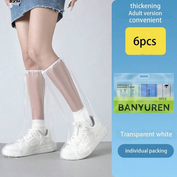Reusable Thick Anti-Slip Rain Shoe Covers, Waterproof High-Top Foot Covers For Adults
