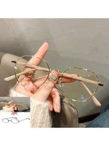 1pc Ladies Level Student Light Mặt tròn Hiển thị Mặt phẳng Gương phẳng Khung trơn - cà phê sữa - Xem 13