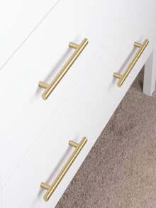 4件金色橱柜拉手不锈钢厨房抽屉拉手门把手和旋钮浴室卧室家具橱柜把手 - 金色 - 查看 3