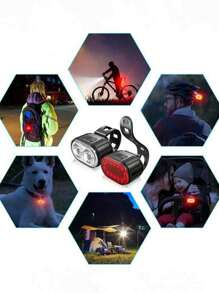 1pc/2pcs Mountain Bike Front And Rear LED Lights, USB Rechargeable, Handlebar Mounted, High Brightness, Suitable For Night Riding