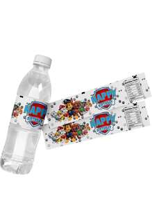 Paw Patrol 10pcs Paw Patrol Themed Water Bottle Stickers, Labels, Baptism Showers, Birthday Decorations, Dog Party Water Bottle Packaging, Birthday Party Decorations Can Be Used(Random Style)