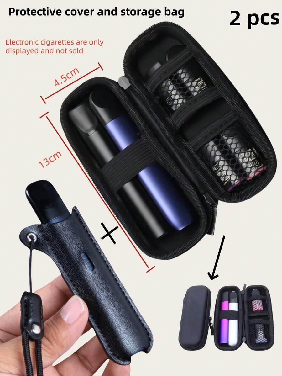 Estojo/Capa Protetora para Cigarro Eletrônico, com Cordão para Pescoço, Adequado para Cigarro Eletrônico RELX, Feito em Couro com Textura de Pele de Carneiro, Resistente ao Desgaste e a Arranhões, Ideal para Negócios, Acessórios para Fumantes, Armazenamento de Cigarros, Estojo para Cigarros, Presentes